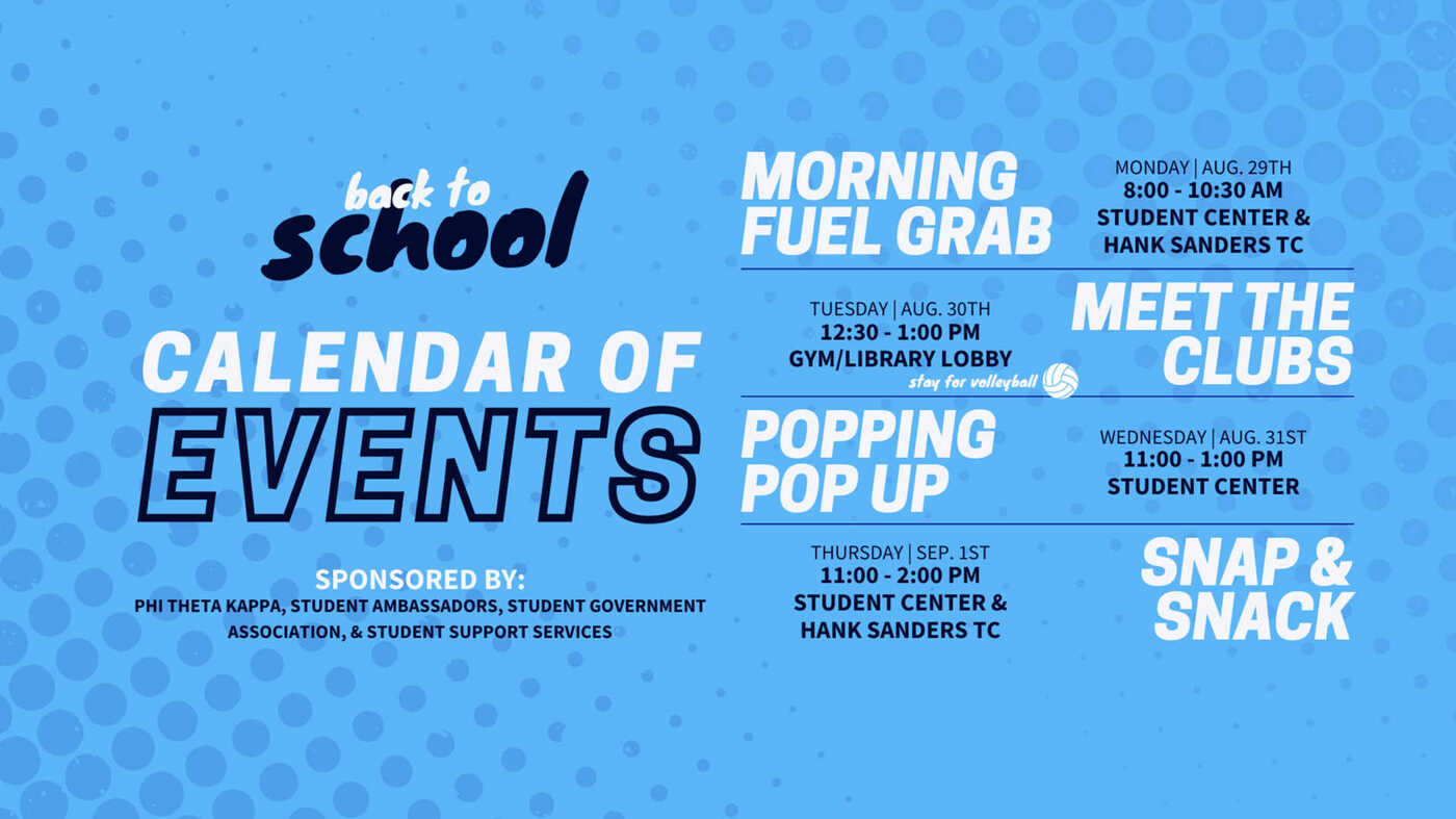 Back to School Calendar of Events